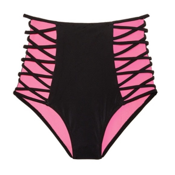 ❌SOLD❌BLACK Pink VS High-Waist Strappy Bikini - Picture 6 of 9